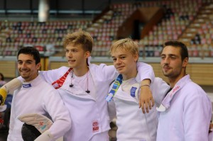 Topteam strikes again!!Vlnr: Samuel Roudbar, Felix Blommaert, Nicolas Poncin en Simon Lapin. Foto: Johan Blommaert.